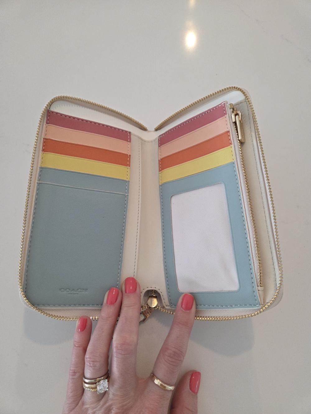 Coach Pebbled Leather Zip Wallet - Picture 2 of 4